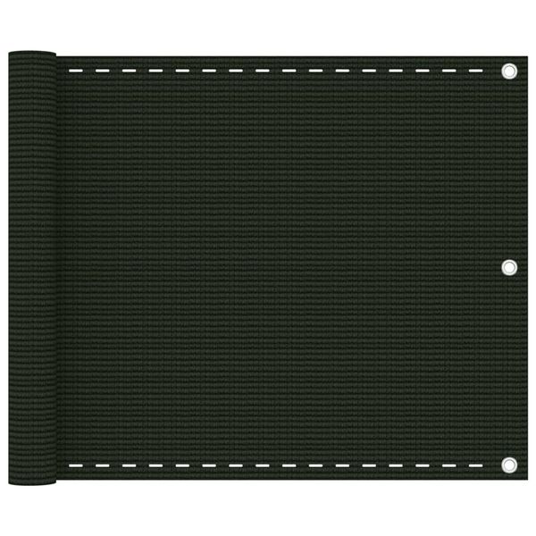vidaXL Διαχωριστικό Βεράντας Σκούρο Πράσινο 75 x 600 εκ. από HDPE