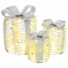 vidaXL Διακόσμηση Κουτιού Δώρου 3 pcs Θερμό λευκό 20 x 20 x 20 εκ. PET