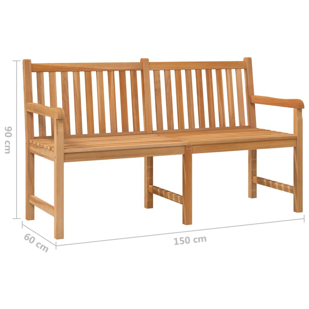 vidaXL Παγκάκι Κήπου 150 εκ. από Μασίφ Ξύλο Teak