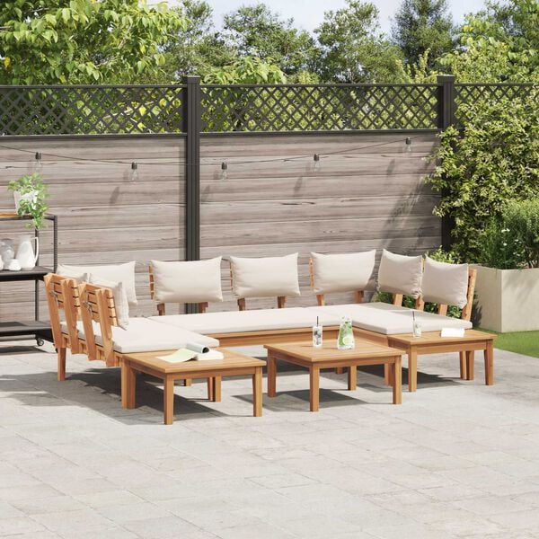 vidaXL Σετ Παγκάκι Κήπου 4 pcs Καφέ, Κρέμα Πολυ rattan, βαμμένο ατσάλι