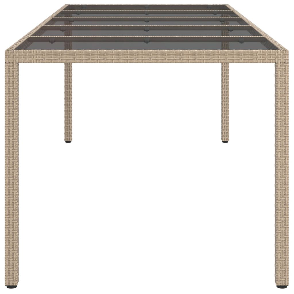 vidaXL Τραπέζι Εστίασης Κήπου Μπεζ 250x100x75 εκ. Πολυ Ρατάν