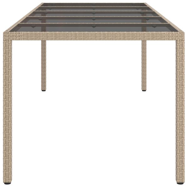 vidaXL Τραπέζι Εστίασης Κήπου Μπεζ 250x100x75 εκ. Πολυ Ρατάν