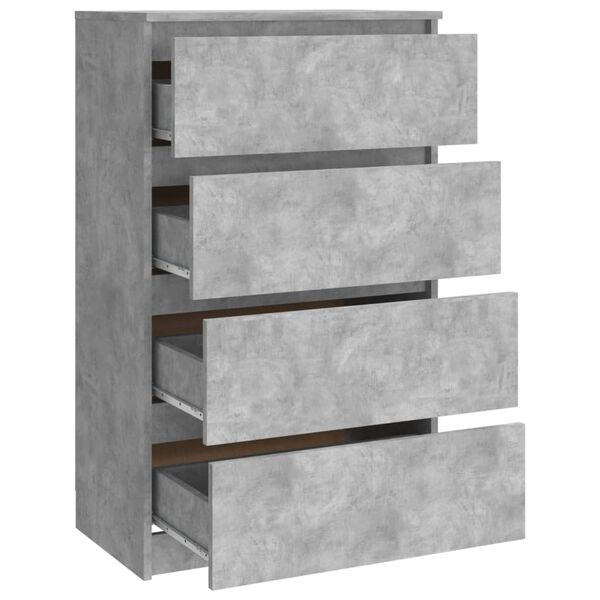vidaXL Συρταριέρα Γκρι Σκυροδέματος 60x35x98,5 εκ. Επεξεργασμένο Ξύλο