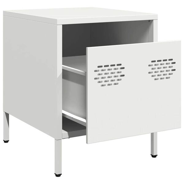 vidaXL Κομοδίνο Λευκό 35x39x43,5 εκ. από Χάλυβα