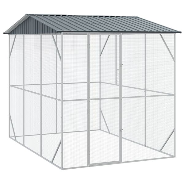 VidaXL Κλουβί πουλιών Ανθρακί 310x227x247 εκ. Χάλυβας