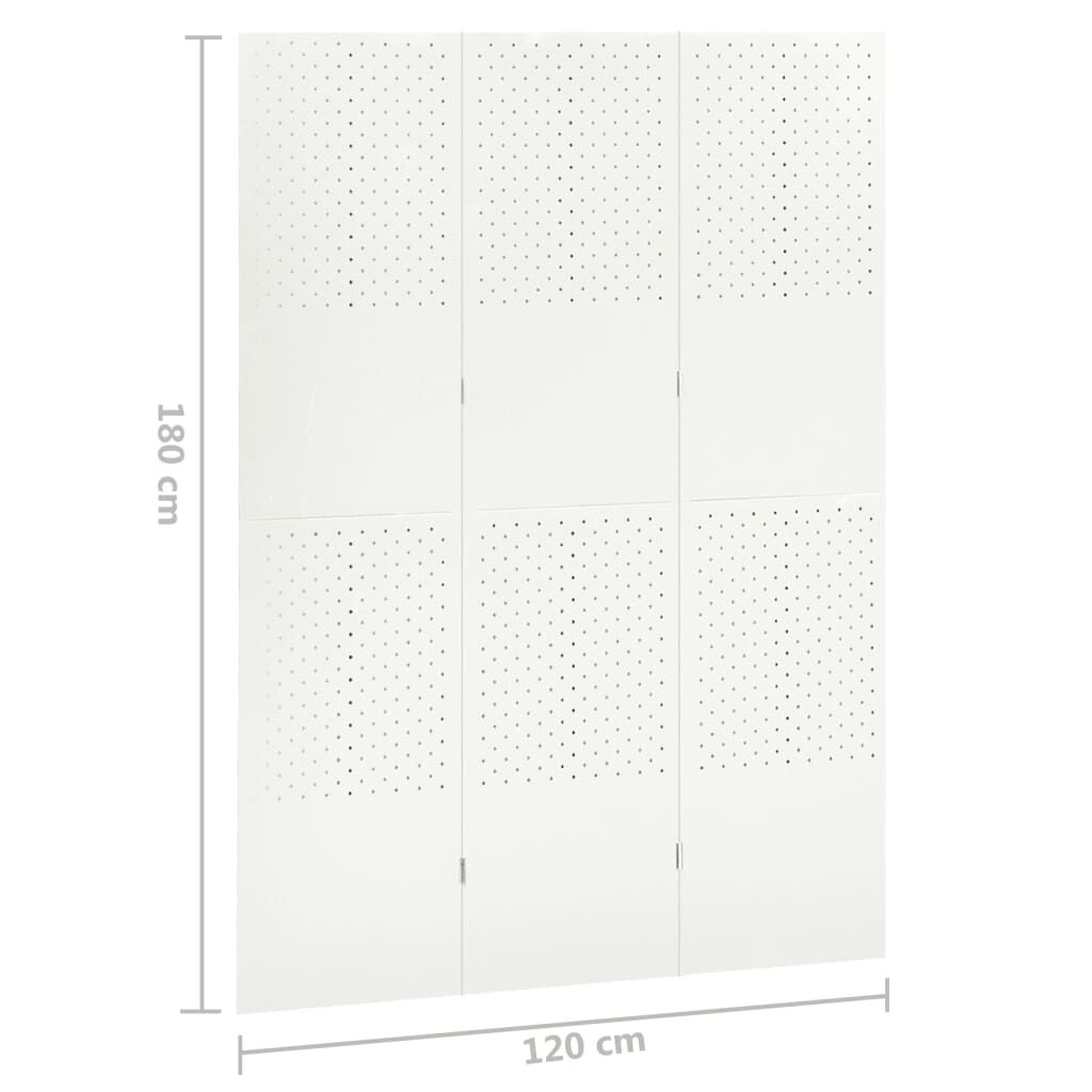 vidaXL Διαχωριστικό Δωματίου με 3 Πάνελ Λευκό 120 x 180 εκ. από Ατσάλι