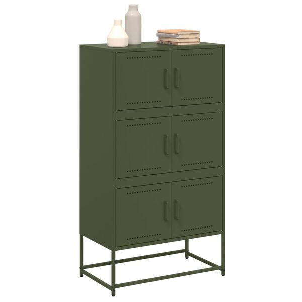 vidaXL Ντουλάπι Πράσινο Λαδί 68,5x38,5x123,5 εκ. από Ατσάλι