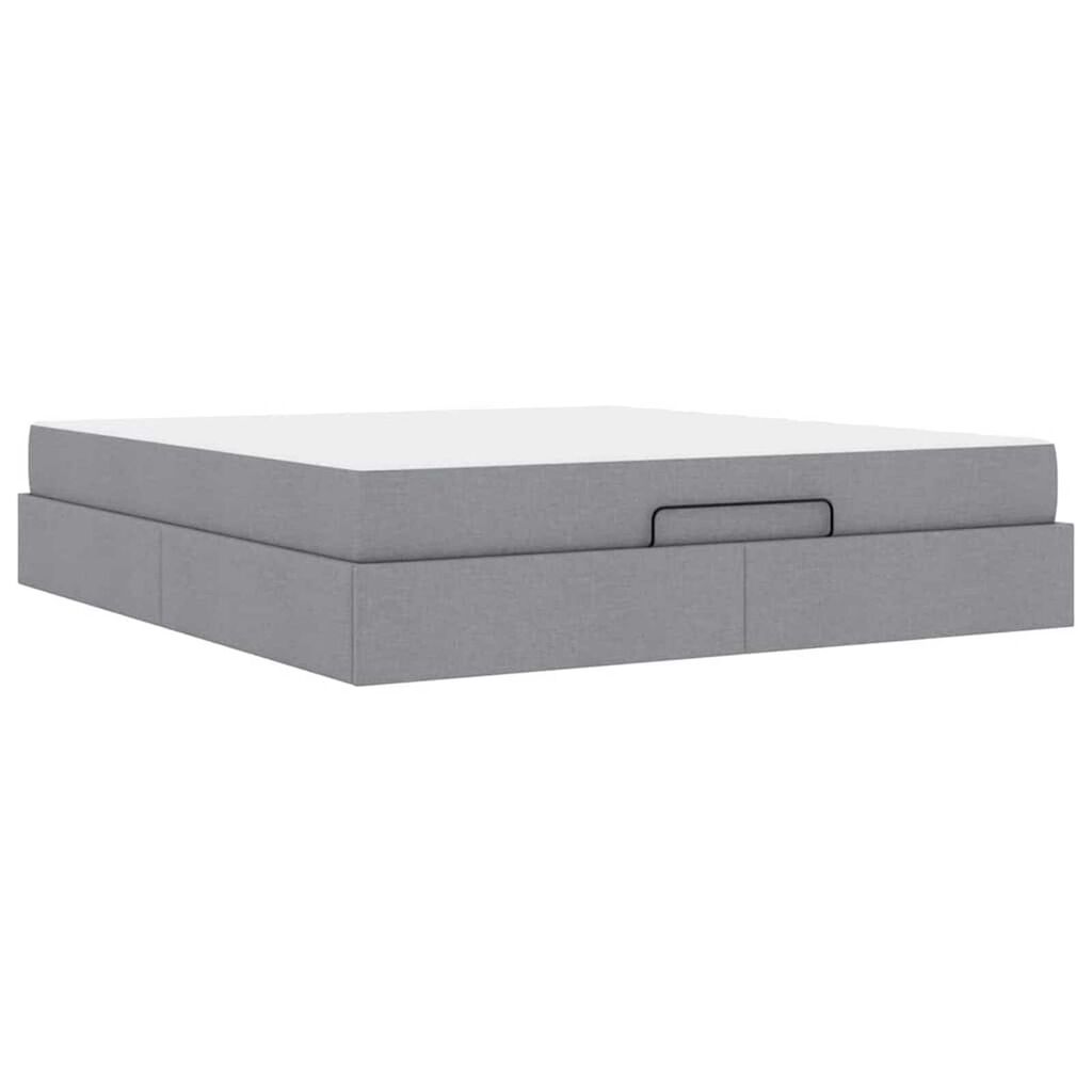 vidaXL Σκελετός Κρεβατιού Άλλο Ανοιχτό γκρι 180 x 200 cm ύφασμα