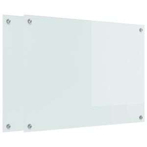 vidaXL Πίσω Πάνελ Κουζίνας Λευκό 80 x 60 cm σκληρυμένο γυαλί