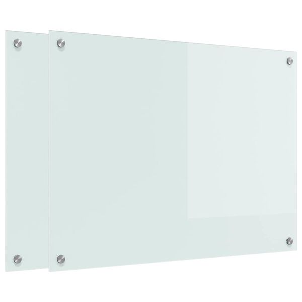 vidaXL Πίσω Πάνελ Κουζίνας Λευκό 80 x 60 cm σκληρυμένο γυαλί