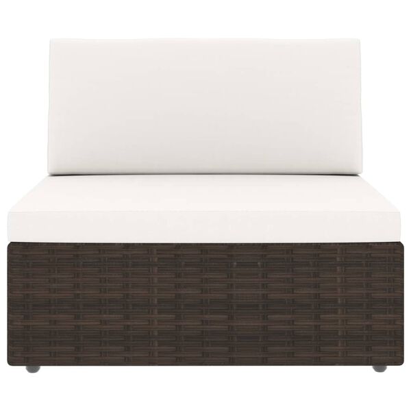 vidaXL Σαλόνι Κήπου 5 Τεμαχίων Καφέ από Συνθετικό Ρατάν με Μαξιλάρια