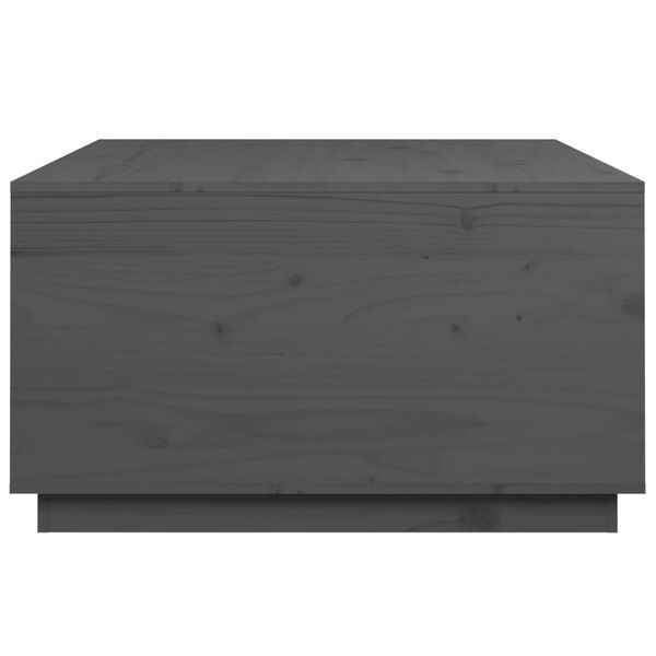 vidaXL Τραπεζάκι Σαλονιού Γκρι 80 x 80 x 45 εκ. από Μασίφ Ξύλο Πεύκου