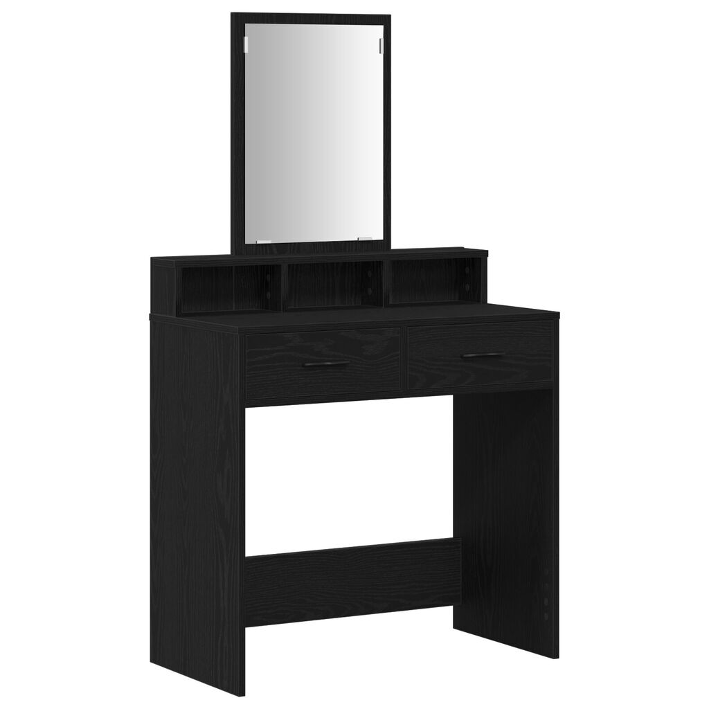 vidaXL Τραπέζι Μακιγιάζ με Συρτάρια Μαύρη Δρύς 79x41x140 εκ.