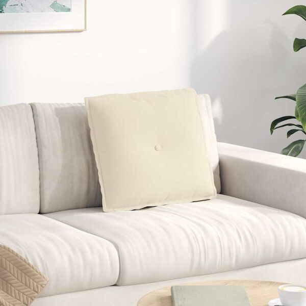 vidaXL Μαξιλάρι Πλάτης Μπεζ 50 x 45 εκ. Ύφασμα Μικροΐνας