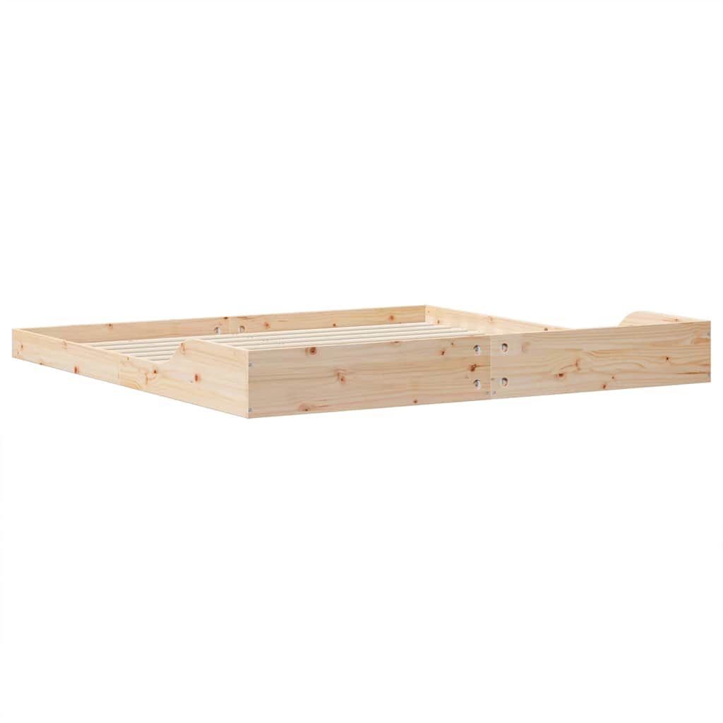 vidaXL Σκελετός Κρεβατιού Καφέ 200 x 220 cm Μασίφ ξύλο πεύκου
