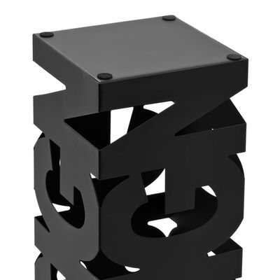 vidaXL Ομπρελοθήκη με Σχέδιο Design Μαύρη Ατσάλινη