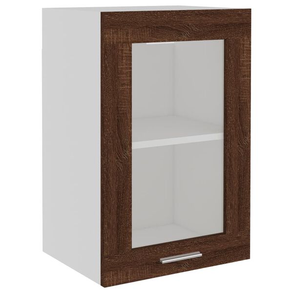 vidaXL Ντουλάπι Κρεμαστό Γυάλινο Lyon Καφέ Δρυς 40x31x60εκ. Επεξ. Ξύλο