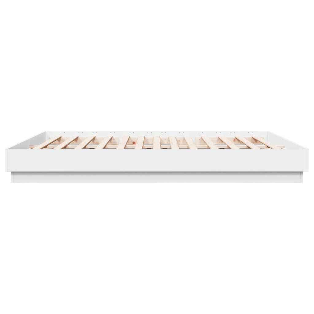 vidaXL Πλαίσιο Κρεβατιού με LED Λευκό 200 x 200 εκ.