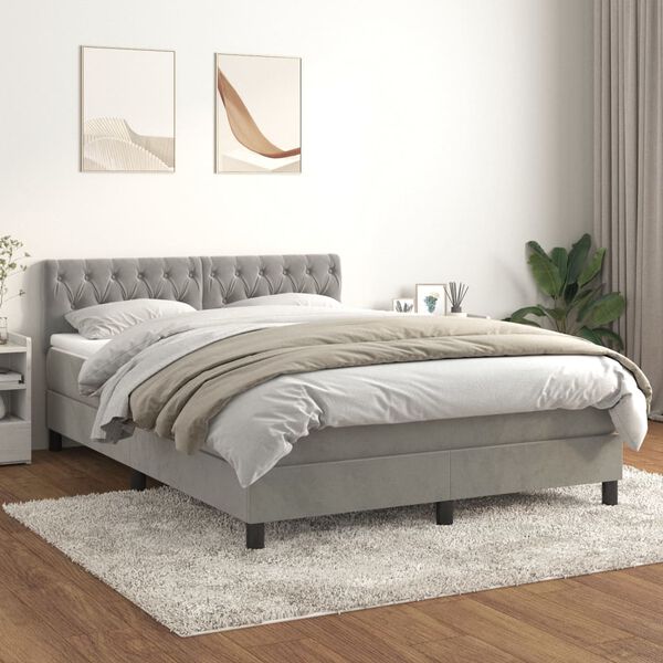 vidaXL &Kappa;&rho;&epsilon;&beta;ά&tau;&iota; Boxspring &mu;&epsilon; &Sigma;&tau;&rho;ώ&mu;&alpha; &Alpha;&nu;&omicron;&iota;&chi;&tau;ό &Gamma;&kappa;&rho;&iota; 140x190 &epsilon;&kappa;. &Beta;&epsilon;&lambda;&omicron;ύ&delta;&iota;&nu;&omicron;