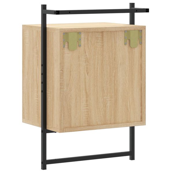 vidaXL Κομοδίνο Επιτοίχιο Sonoma Δρυς 40x30x61 εκ. από Επεξεργ. Ξύλο