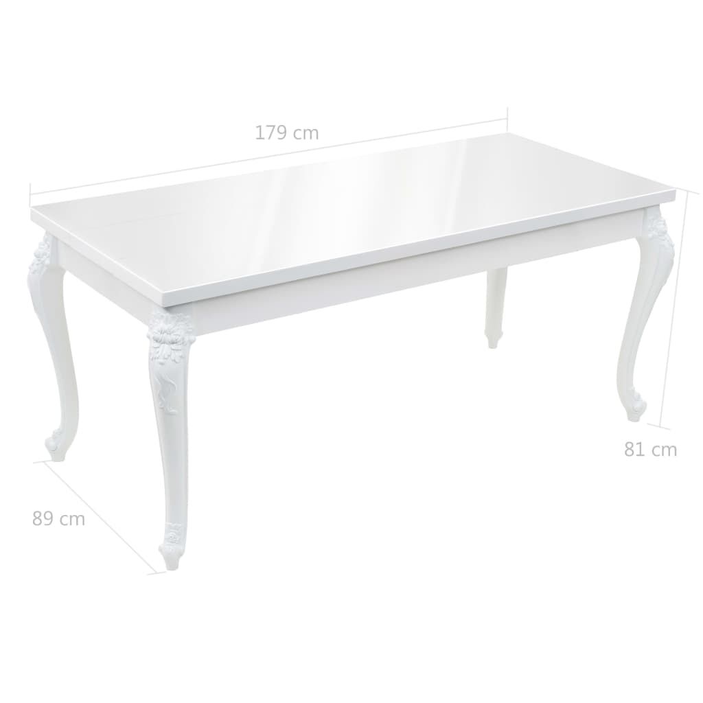 vidaXL Τραπεζαρία Γυαλιστερή Λευκή 179 x 89 x 81 εκ.