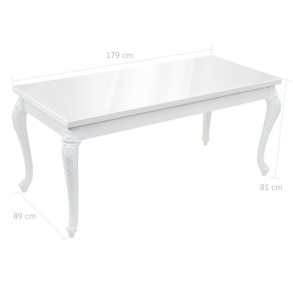 vidaXL Τραπεζαρία Γυαλιστερή Λευκή 179 x 89 x 81 εκ.