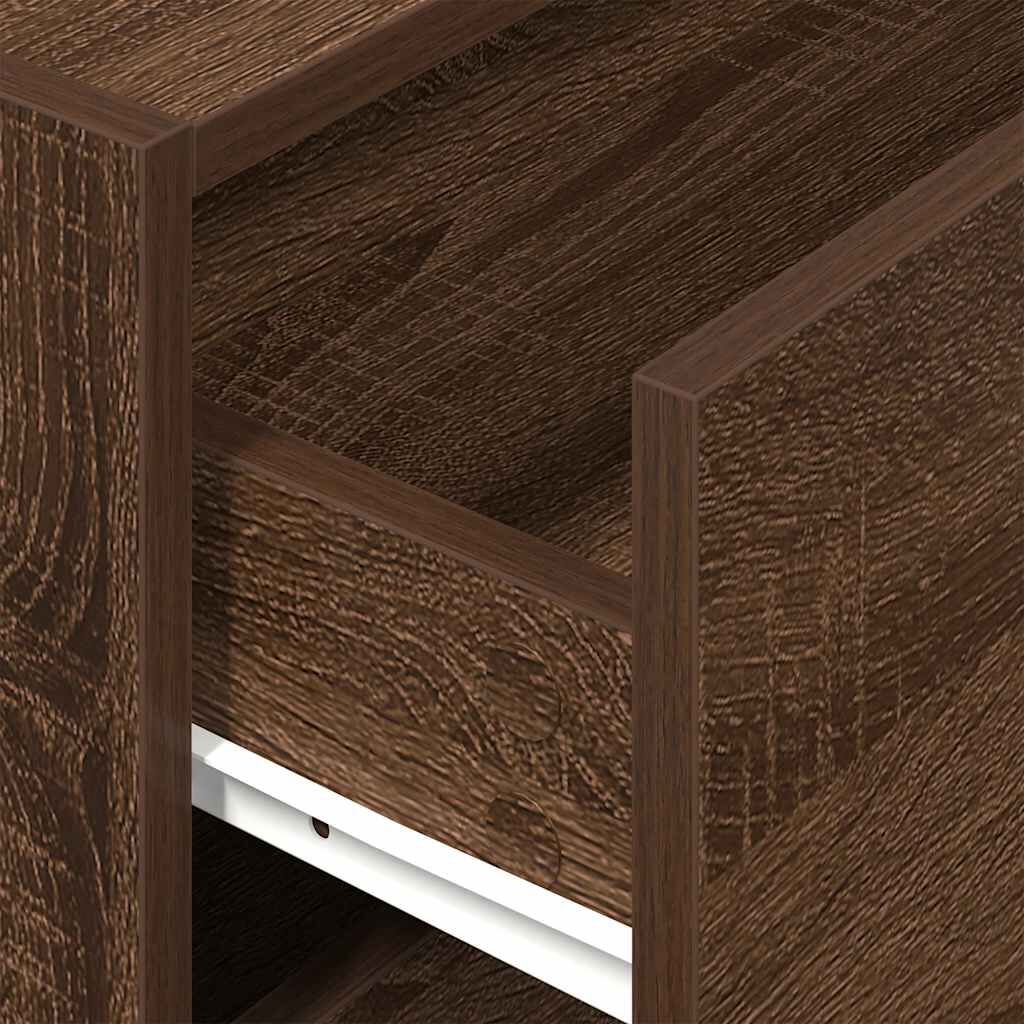 vidaXL Ντουλάπι με 2 συρτάρια Καφέ Δρυς 60x31x40 εκ. από Επεξ. Ξύλο