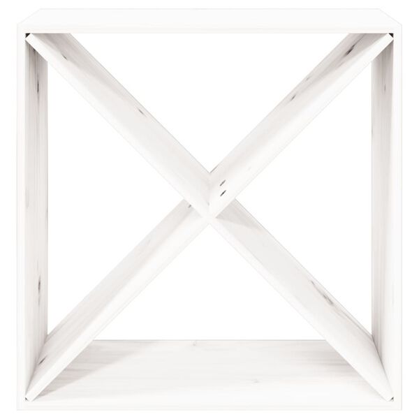 vidaXL Κάβα Κρασιών Λευκό 62 x 25 x 62 εκ. από Μασίφ Ξύλο Πεύκου