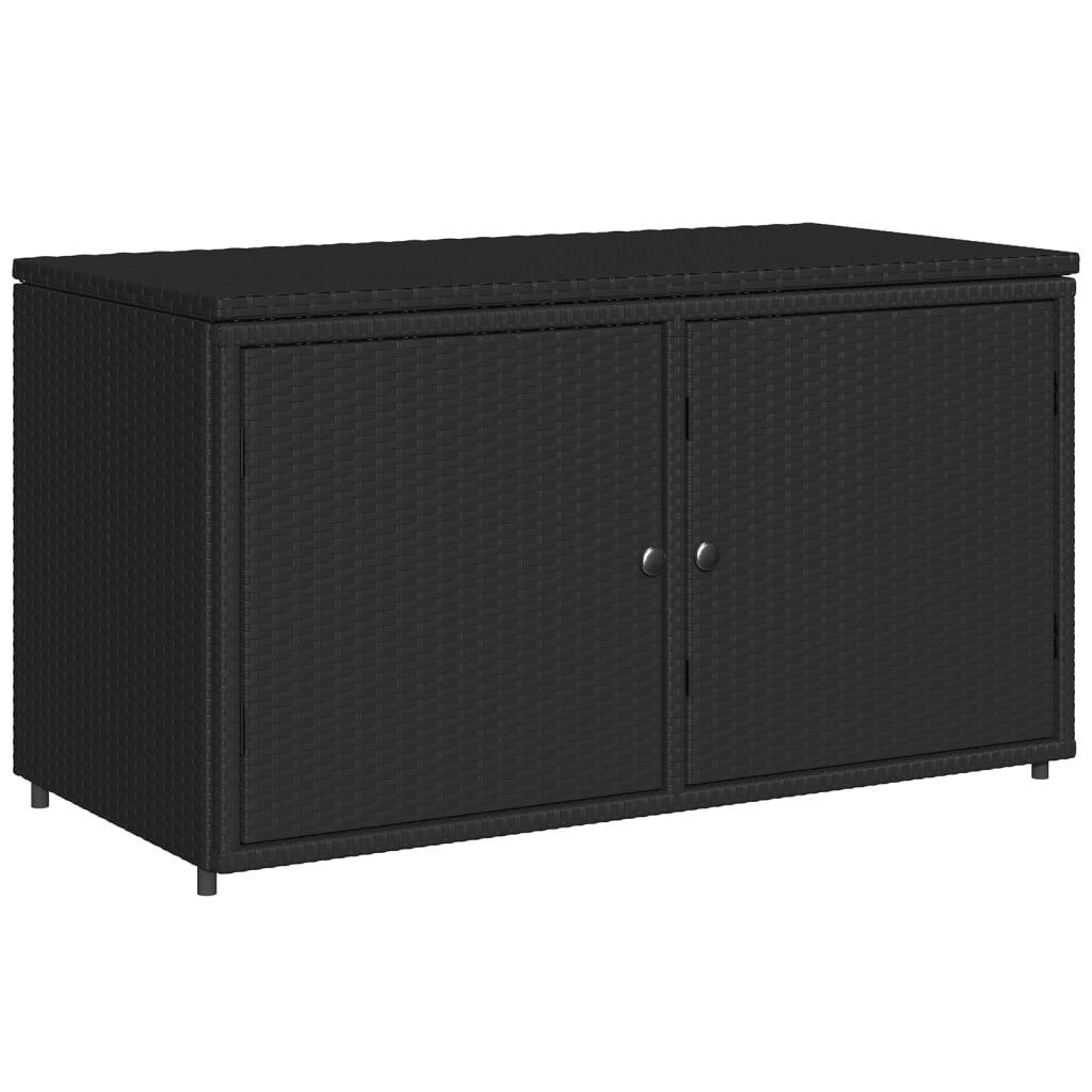 vidaXL Ντουλάπι Αποθήκευσης Κήπου Μαύρο 110x55,5x60,5 εκ. Συνθ. Ρατάν