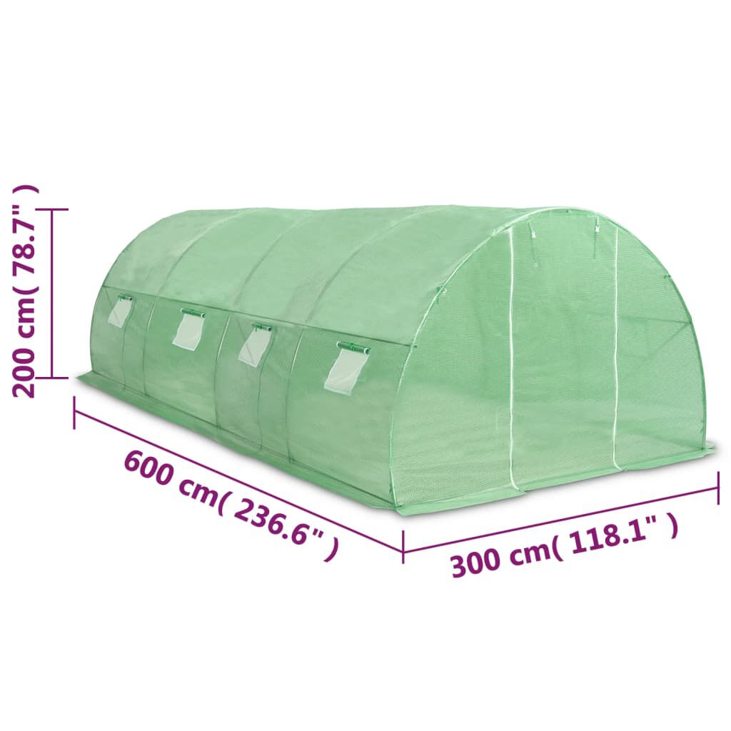 vidaXL Θερμοκήπιο 18 μ² 600 x 300 x 200 εκ.