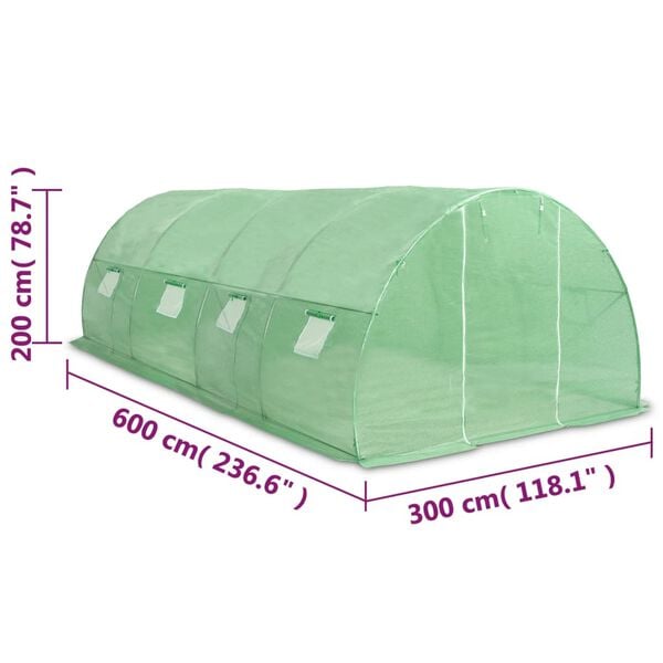 vidaXL Θερμοκήπιο 18 μ² 600 x 300 x 200 εκ.