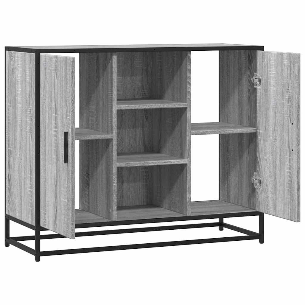 vidaXL Sideboard Γκρι Sonoma 92x35x76 cm Ξύλινο μηχανουργικό ξύλο