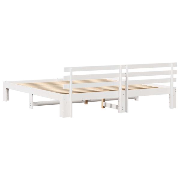 vidaXL Σκελετός Κρεβατιού Λευκό 180 x 200 cm Μασίφ ξύλο πεύκου
