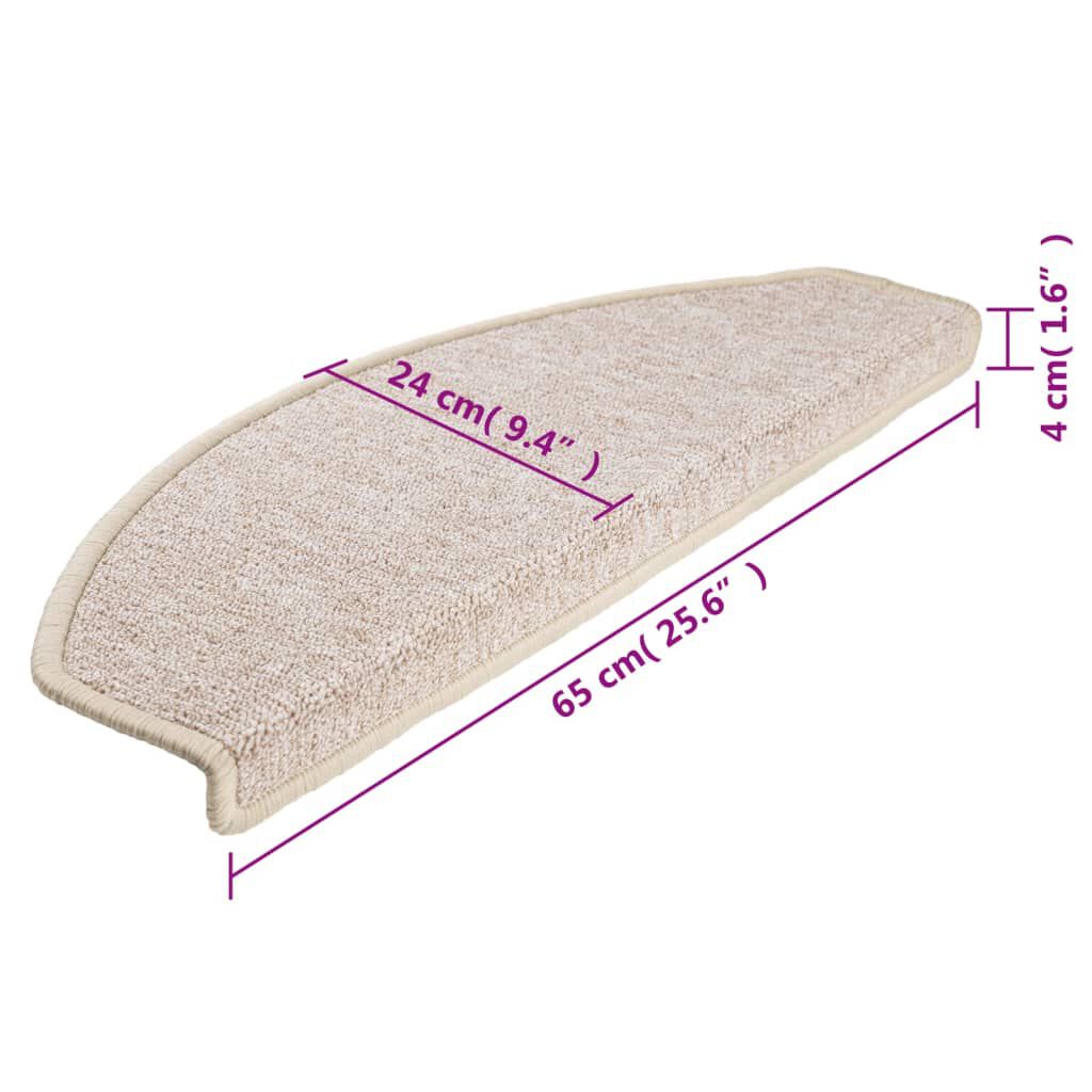 vidaXL Πατάκια Σκάλας 10 τεμ. Taupe 65x24x4 εκ.