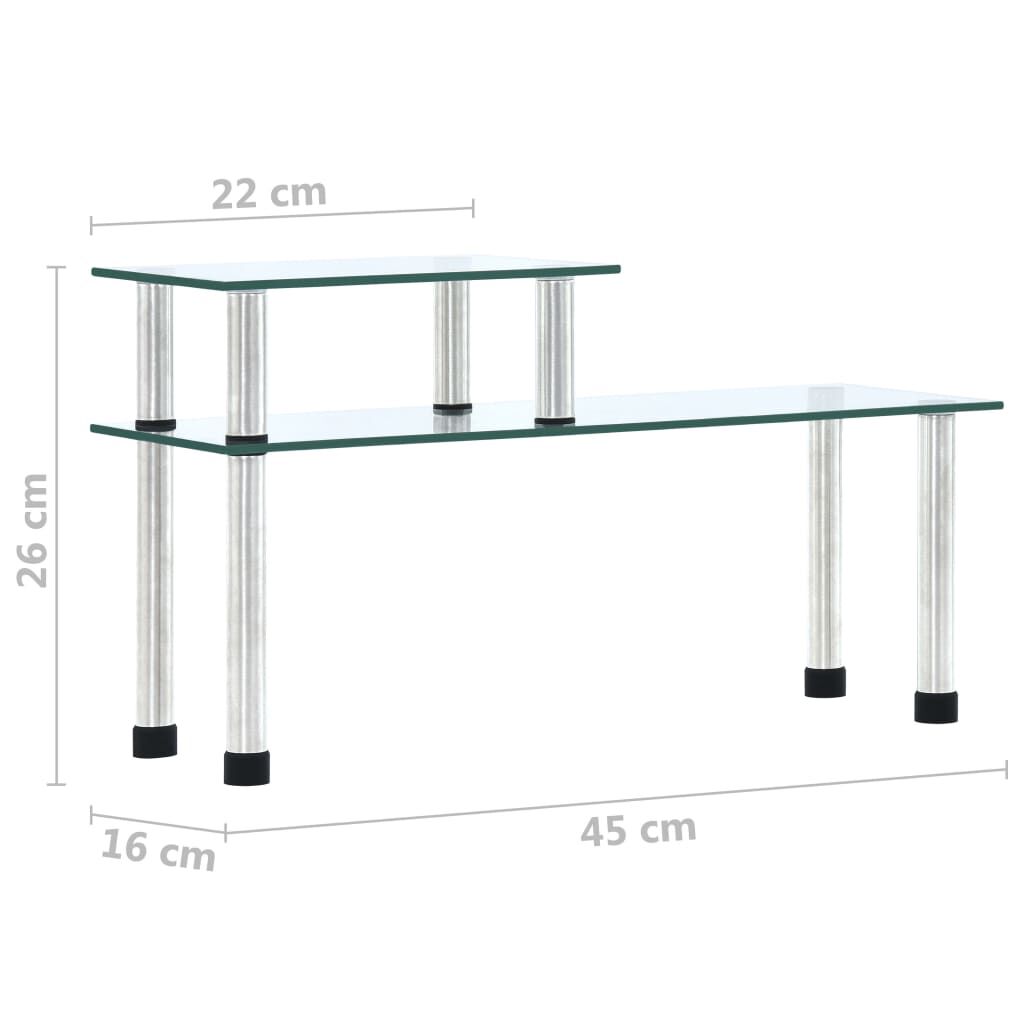 vidaXL Ραφιέρα Κουζίνας Διαφανής 45 x 16 x 26 εκ. από Ψημένο Γυαλί