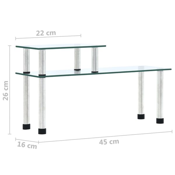 vidaXL Ραφιέρα Κουζίνας Διαφανής 45 x 16 x 26 εκ. από Ψημένο Γυαλί