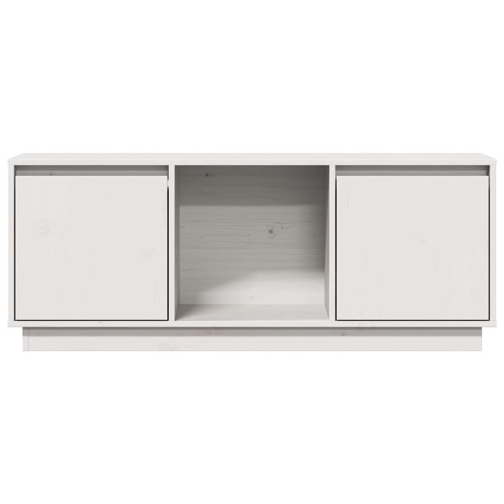 vidaXL Έπιπλο Τηλεόρασης Λευκό 110,5x35x44 εκ. από Μασίφ Ξύλο Πεύκου