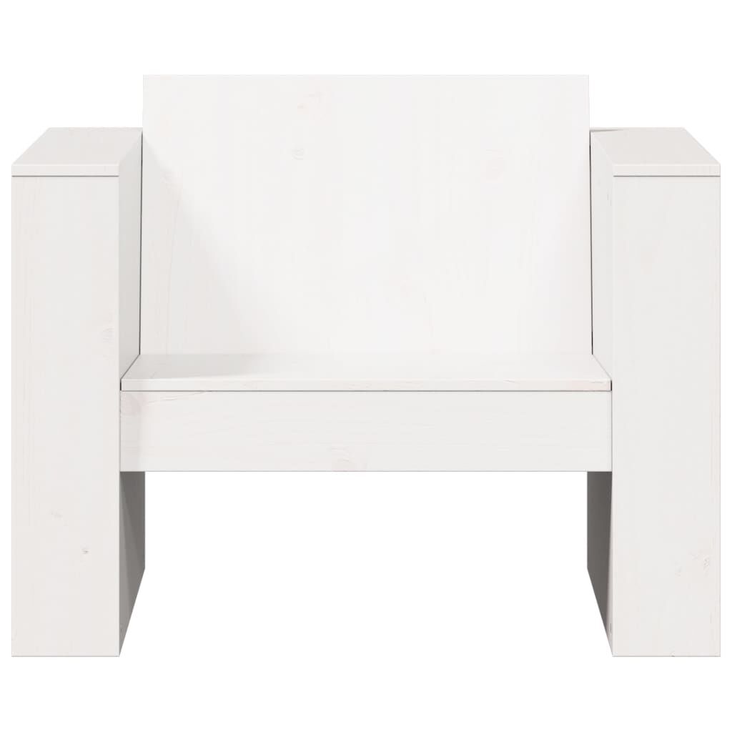 vidaXL Καναπές Κήπου Λευκός 79 x 60 x 62 εκ. από Μασίφ Ξύλο Πεύκου