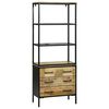 vidaXL Highboard &mu;&epsilon; &sigma;&upsilon;&rho;&tau;ά&rho;&iota; &Kappa;&alpha;&phi;έ 70 x 35 x 180 &epsilon;&kappa;. &Sigma;&tau;&epsilon;&rho;&epsilon;ό &xi;ύ&lambda;&omicron; &mu;ά&nu;&gamma;&kappa;&omicron;