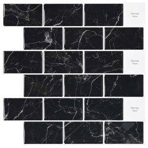 vidaXL &Pi;&lambda;&alpha;&kappa;ά&kappa;&iota; Subway 10 pcs &Mu;&alpha;ύ&rho;&omicron; &Mu;ά&rho;&mu;&alpha;&rho;&omicron; 30 x 30 cm