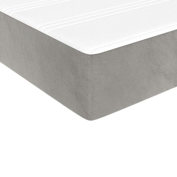 vidaXL Κρεβάτι Boxspring με Στρώμα Ανοιχτό Γκρι 140x200 εκ. Βελούδινο