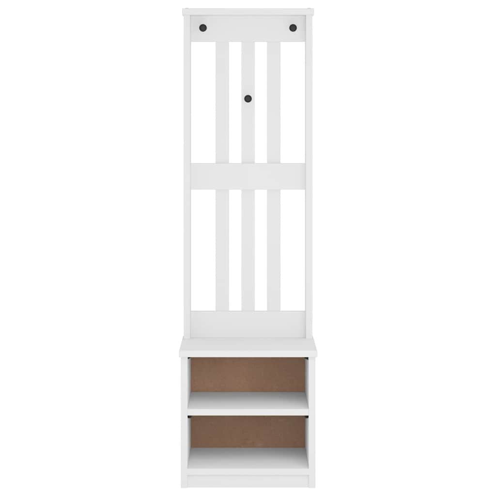 vidaXL Δέντρο χωλ SANDENS Λευκό 45x40x159,5 εκ. Πεύκο μασίφ ξύλο