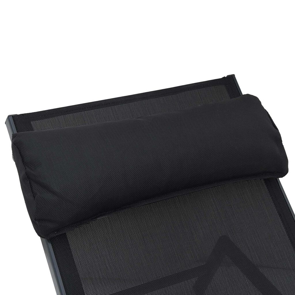 vidaXL Ξαπλώστρα 1-πρόσωπο Μαύρο 197 x 54 x 86 εκ. Ατσάλι και τεξτιλέν