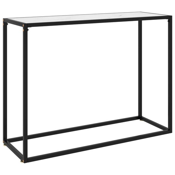 vidaXL Τραπέζι Κονσόλα Λευκό 100 x 35 x 75 εκ. από Ψημένο Γυαλί