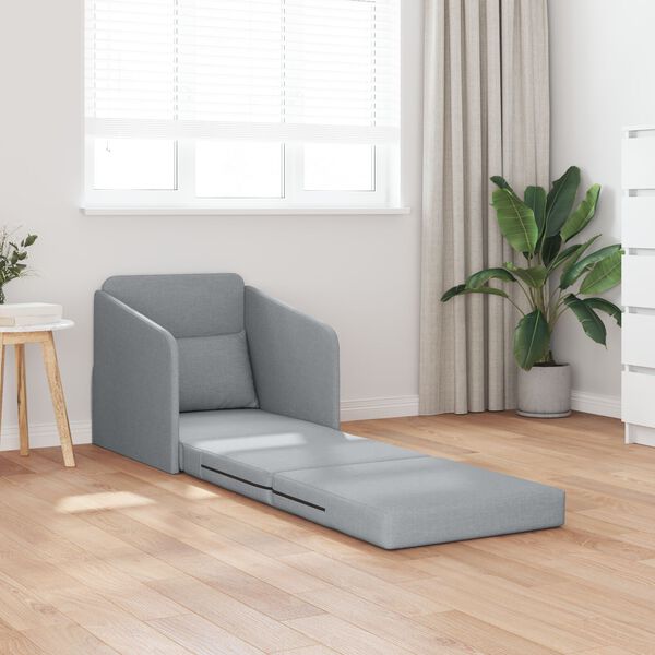 vidaXL Κρεβάτι Καναπές 2-σε-1 Ανοιχτό Γκρι 65x80x83 εκ Υφάσματος