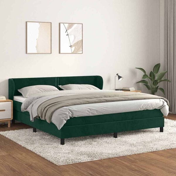 vidaXL &Kappa;&rho;&epsilon;&beta;ά&tau;&iota; Boxspring &mu;&epsilon; &Sigma;&tau;&rho;ώ&mu;&alpha; &Sigma;&kappa;&omicron;ύ&rho;&omicron; &Pi;&rho;ά&sigma;&iota;&nu;&omicron; 180x200&epsilon;&kappa;. &Beta;&epsilon;&lambda;&omicron;ύ&delta;&iota;&nu;&omicron;