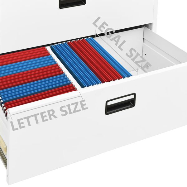 vidaXL Αρχειοθήκη Λευκή 90 x 46 x 72,5 εκ. από Ατσάλι