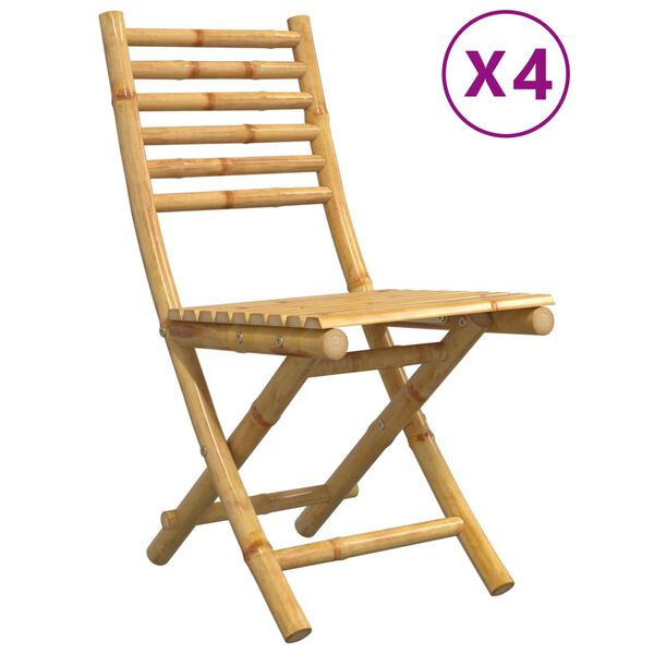 vidaXL Καρέκλες Κήπου Πτυσσόμενες 4 τεμ. 43x54x88 εκ. από Μπαμπού
