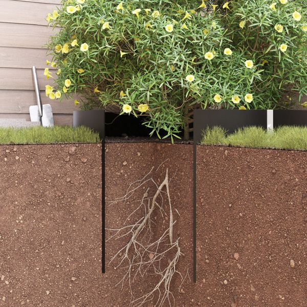 vidaXL Φράγμα ριζών Μαύρο 1 x 5 m HDPE