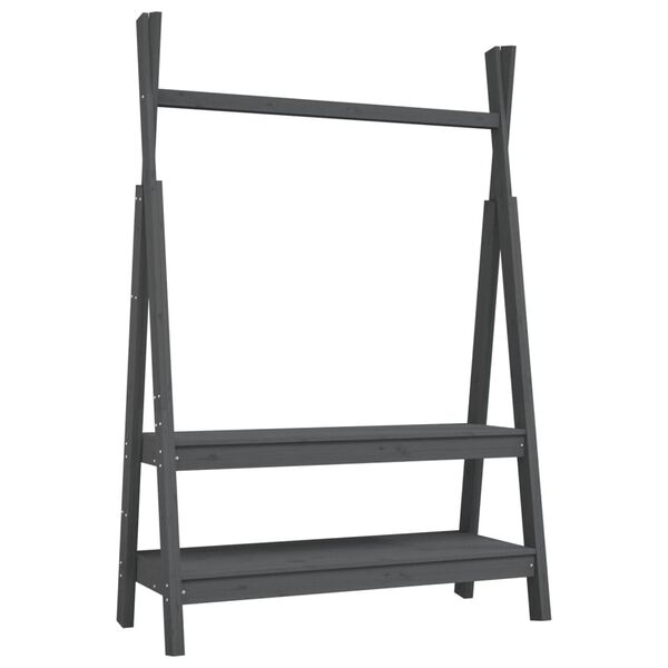 vidaXL Κρεμάστρα Ρούχων Γκρι 100x45,5x150 εκ. από Μασίφ Ξύλο Πεύκου
